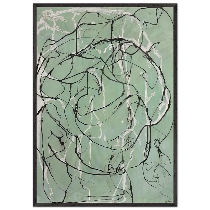 Post Calligraphic Drawing - 1998 - Brice Marden 70x100 cm / 28x40 inches Framed Art Print – Black Wooden Frame