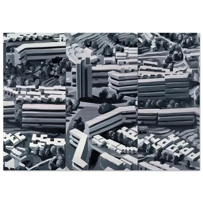 TOWNSCAPE TR 1969 - Gerhard Richter Brushed Aluminum Print - 70x100 cm / 28x40 inches | Gerhard Richter Aluminum Print | Gerhard Richter Prints