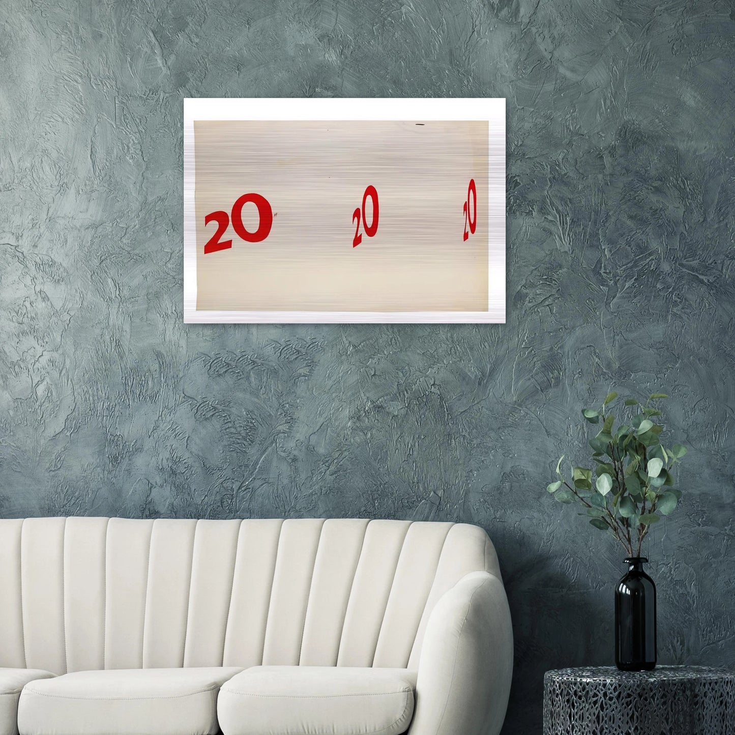 20 20 20 1962 - Edward Ruscha Brushed Aluminum Print - 70x100 cm / 28x40 inches | Edward Ruscha Aluminum Print | Edward Ruscha Prints