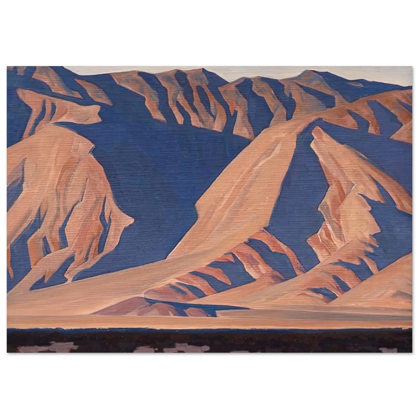 Maynard Dixon - INYO MOUNTAINS 1944 Wall art - 28x43  cm / XL (11x17 inches) - Premium Wooden Framed Poster With Fine Art Paper-canvas - Wood frame