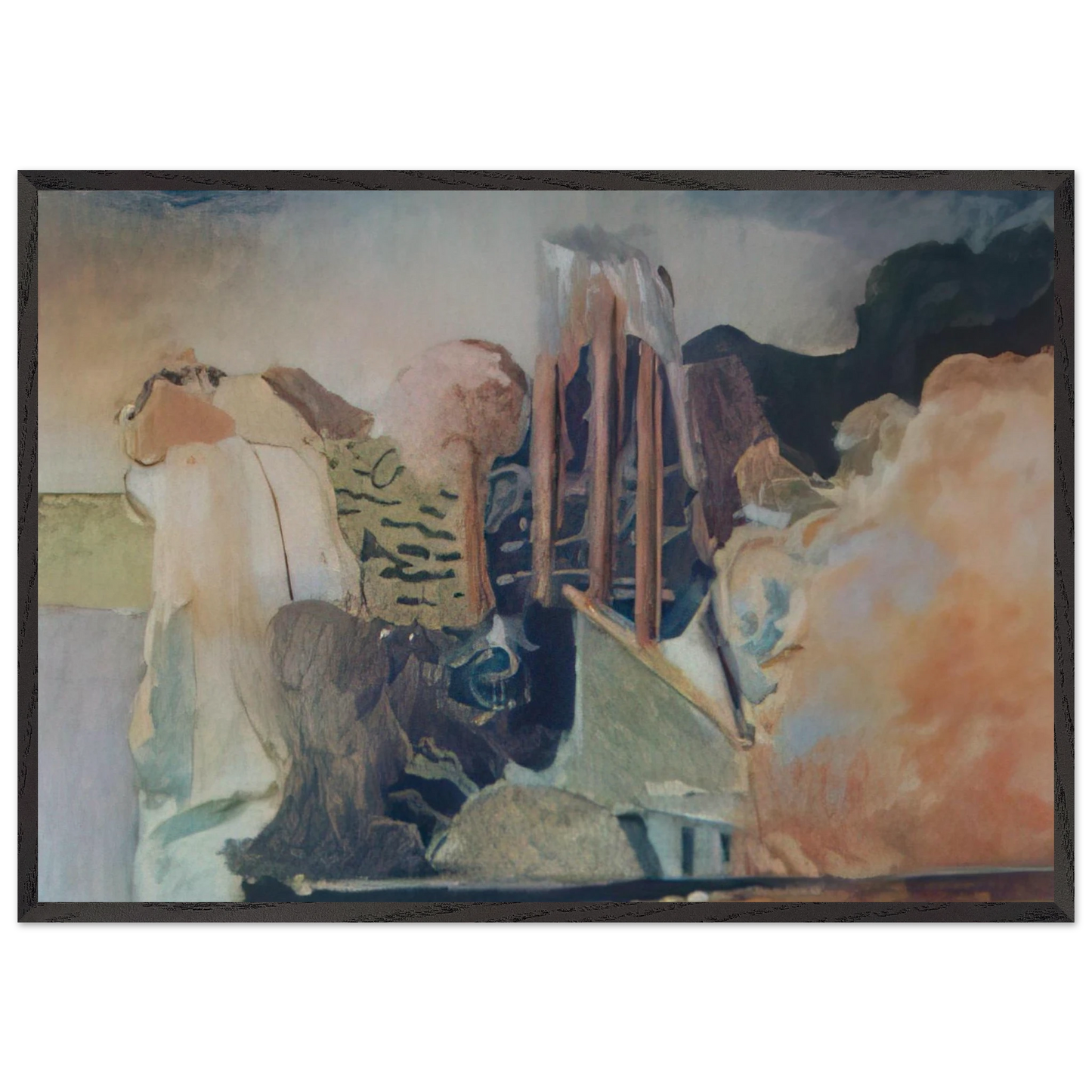 unknow ntitle - Lyrical Abstraction - Menez Framed Art Print – Black Wooden Frame - Default Title - -Framed Art Print