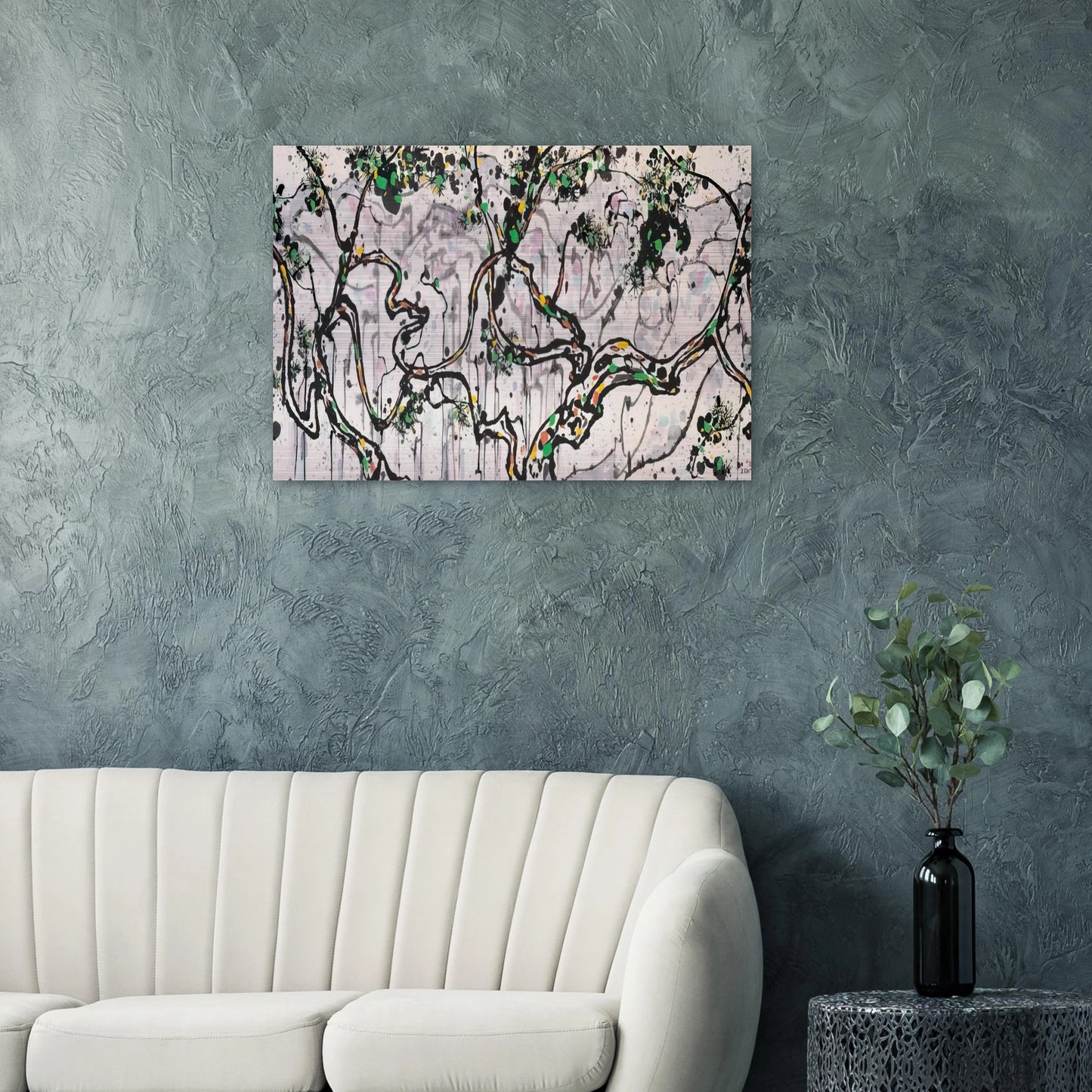 The Hua Mountains at Sunset - 1997 - Wu Guanzhong Brushed Aluminum Print - 70x100 cm / 28x40 inches | Wu Guanzhong Aluminum Print | Wu Guanzhong Prints