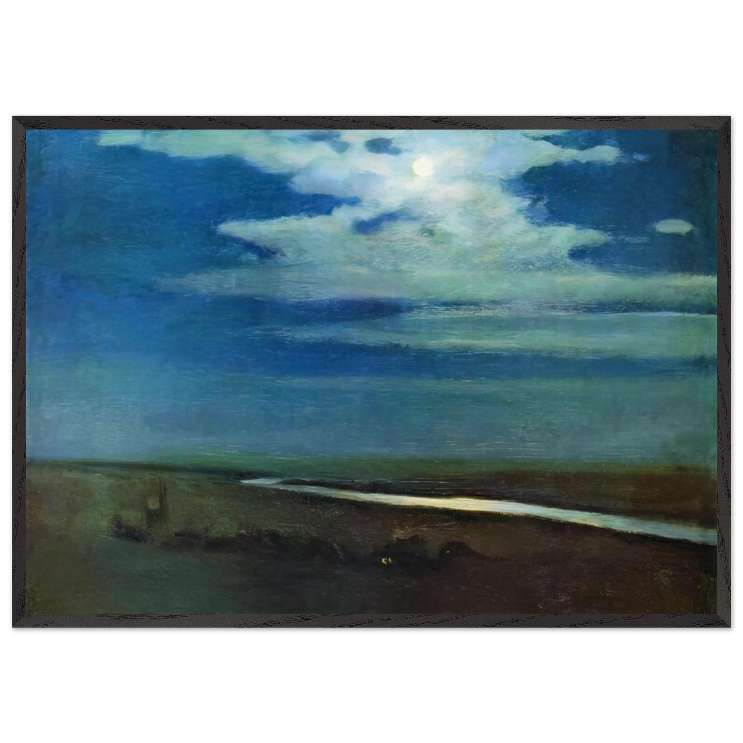 Night - Arkhyp Kuindzhi 70x100 cm / 28x40 inches Framed Art Print – Black Wooden Frame