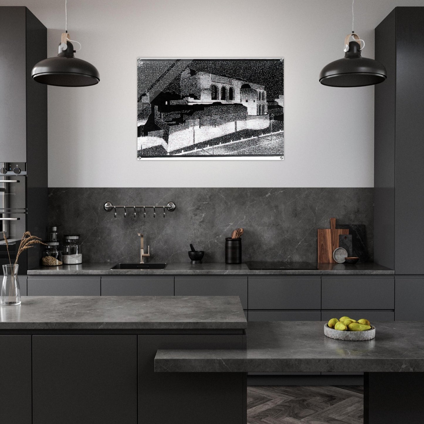 NOCTURNAL ROME BASILICA OF CONSTANTINE - MC Escher Acrylic Print - 70x100 cm / 28x40″ inches | MC Escher Wall Art | MC Escher Prints