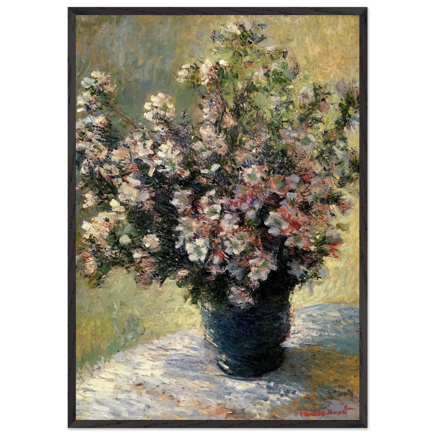 VASE OF FLOWERS N3 - claude monet Framed Art Print – Black Wooden Frame - Default Title - -Framed Art Print