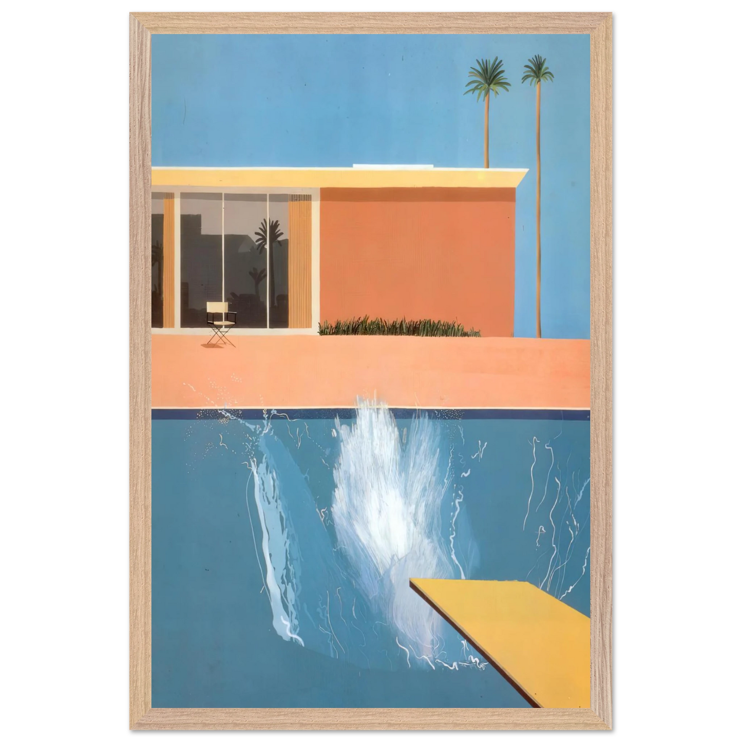 David Hockney - David Hockney Wall art - 13x18 cm / 5x7 Inches - Premium Wooden Framed Poster With Fine Art Paper - White frame