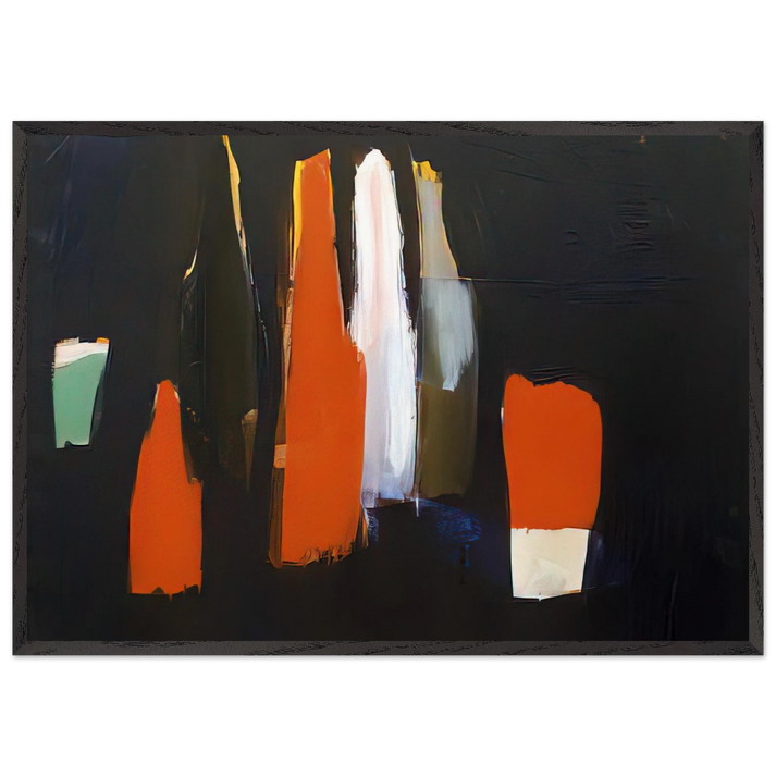 Bouteilles - Art Informel - Nicolas de Stael 70x100 cm / 28x40 inches Framed Art Print – Black Wooden Frame