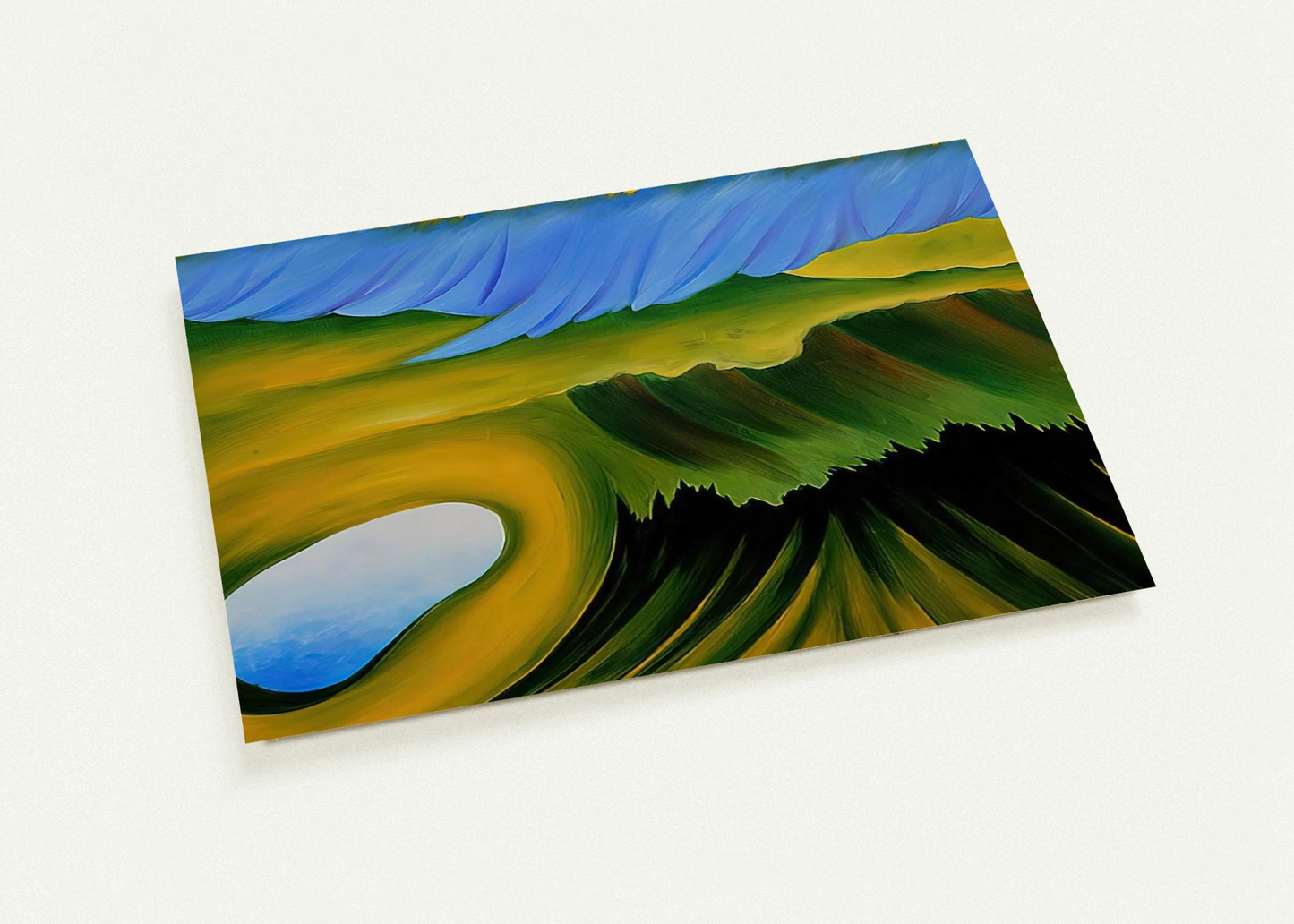 Mountains and Lake By Georgia O'Keeffe Pack of 10 Post Cards | Georgia O'Keeffe Post Cards | A6 (10.5 x 14.8 cm) - 4.1 x 5.8 inches