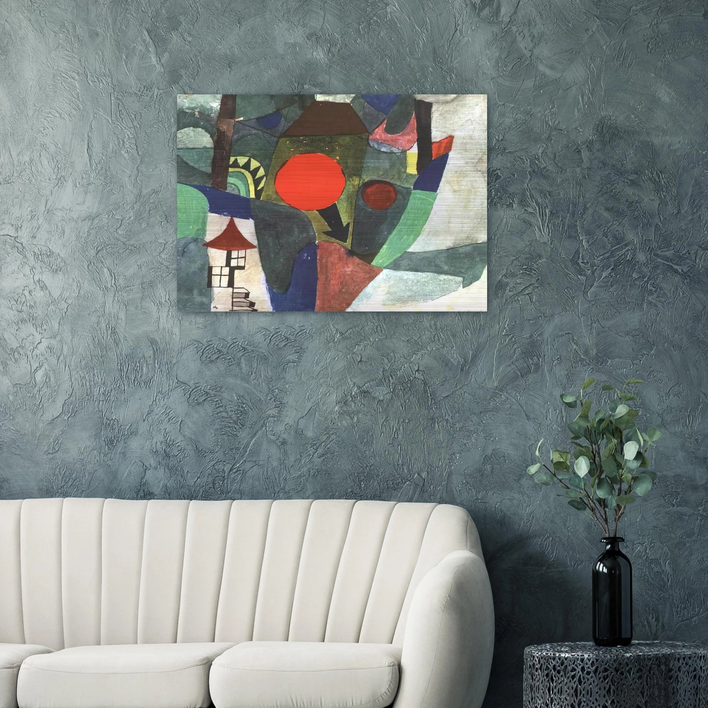 WITH THE SETTING SUN 1919 - Paul Klee Brushed Aluminum Print - 70x100 cm / 28x40 inches | Paul Klee Aluminum Print | Paul Klee Prints