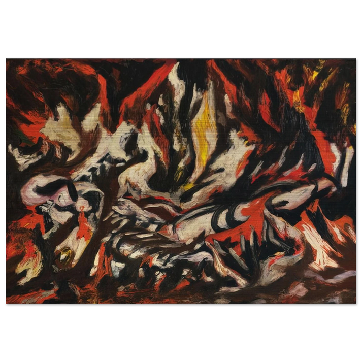 THE FLAME 1938 - Jackson Pollock Brushed Aluminum Print - 70x100 cm / 28x40 inches | Jackson Pollock Aluminum Print | Jackson Pollock Prints