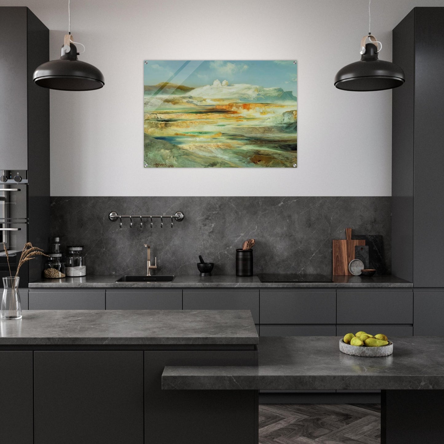 Jupiter Terrace Yellowstone - Thomas Moran Acrylic Print - 70x100 cm / 28x40″ inches | Thomas Moran Wall Art | Thomas Moran Prints