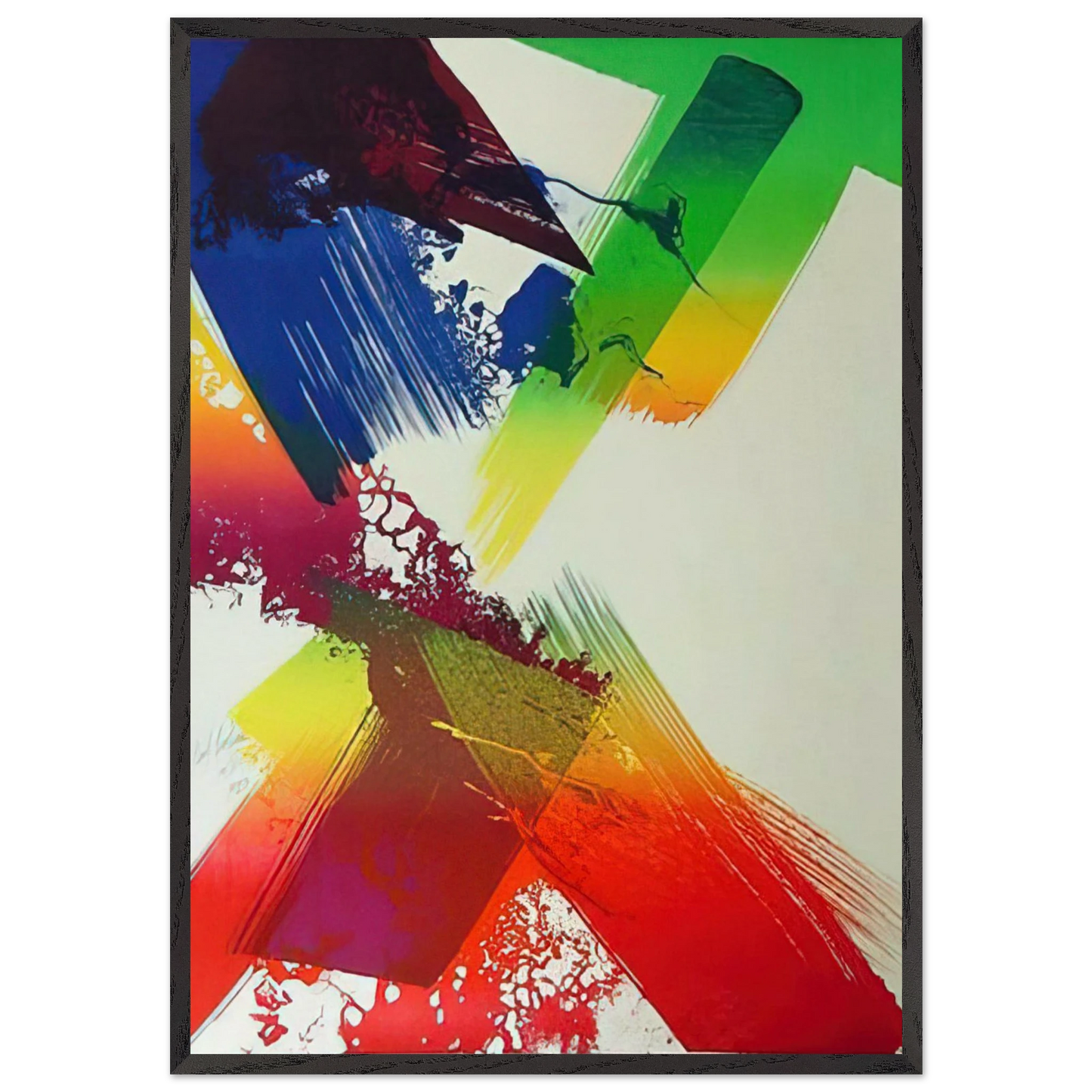 Untitled - Abstract Expressionism Lyrical Abstraction - Paul Jenkins 70x100 cm / 28x40 inches Framed Art Print – Black Wooden Frame