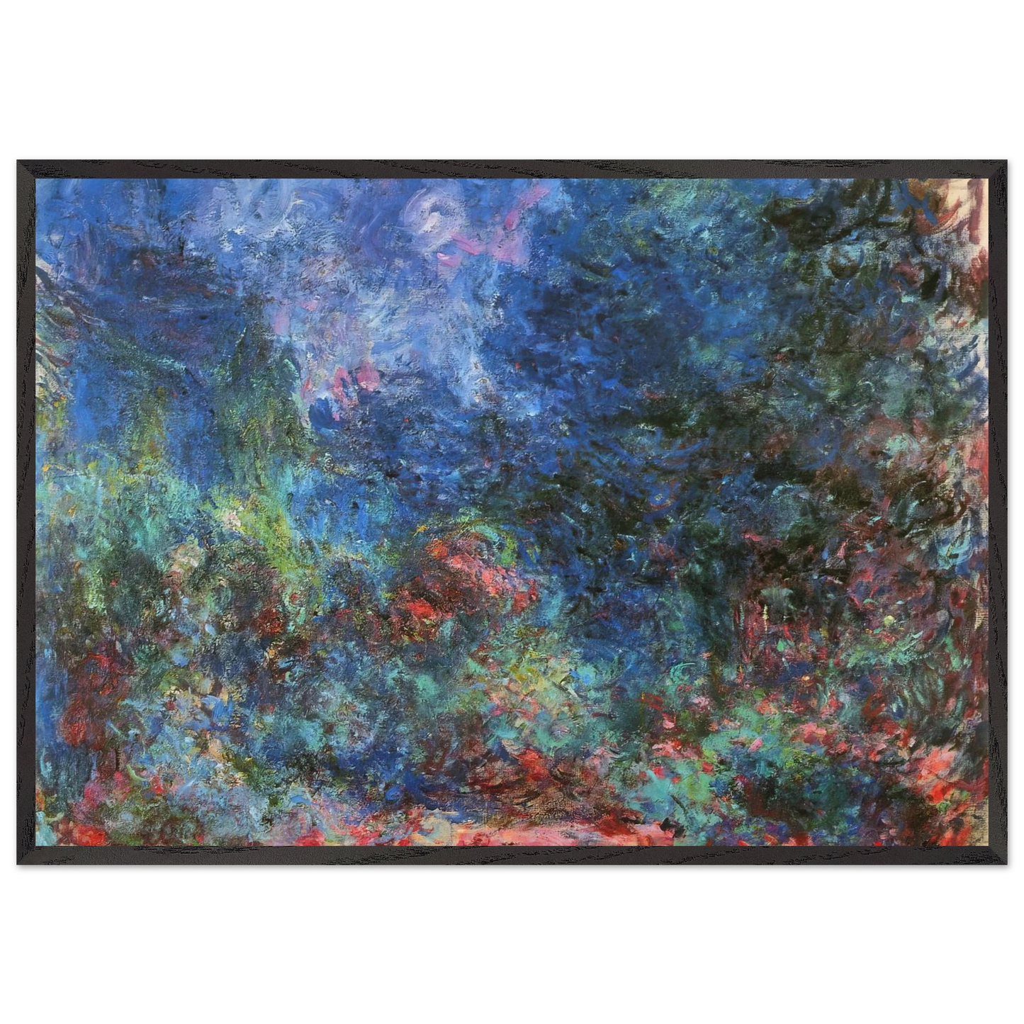 The House at Giverny Viewed from the Rose Garden - claude monet Framed Art Print – Black Wooden Frame - Default Title - -Framed Art Print