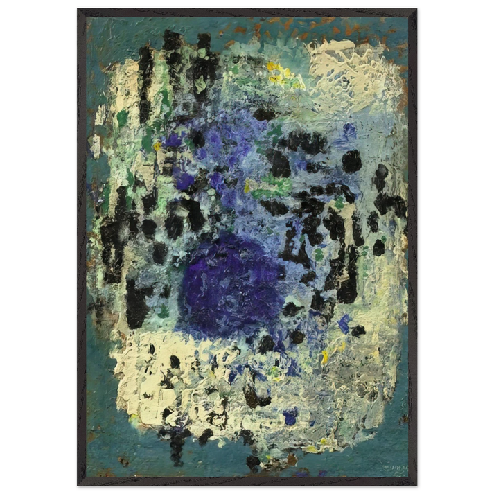 Untitled - 1956 N6 - Emil Schumacher 70x100 cm / 28x40 inches Framed Art Print – Black Wooden Frame