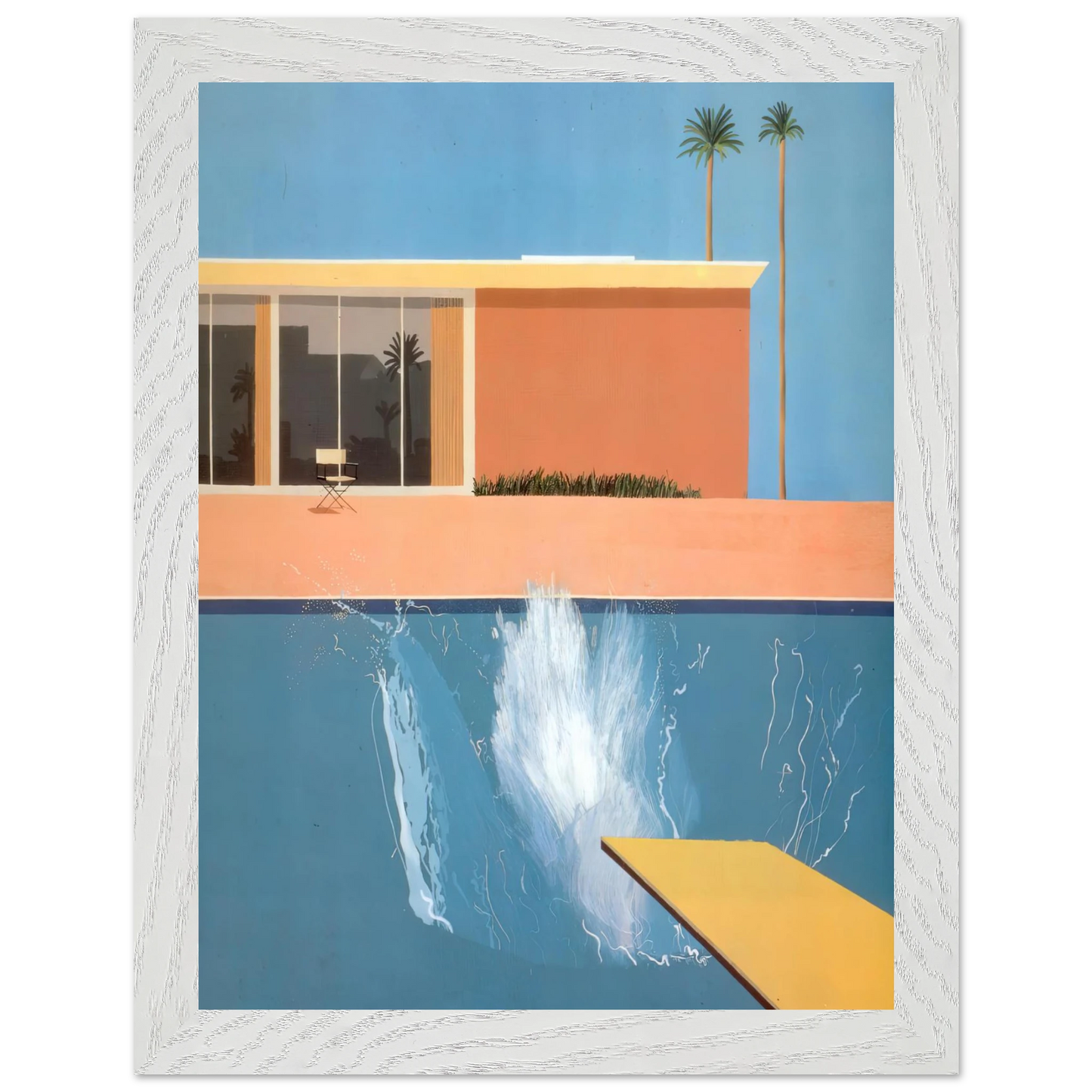 David Hockney - David Hockney Wall art - 30x45 cm / 12x18 Inches - Premium Wooden Framed Poster With Fine Art Paper - White frame