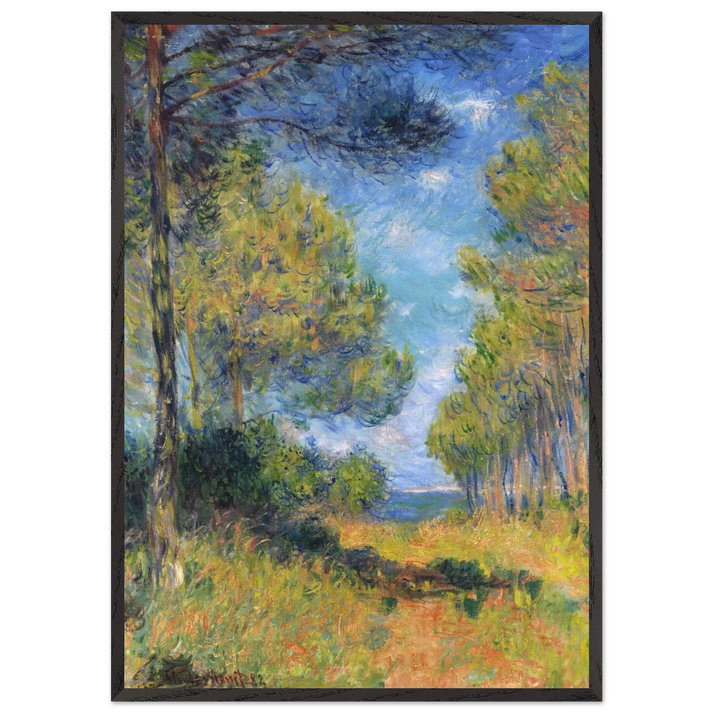 Path at Varengeville - claude monet 70x100 cm / 28x40 inches Framed Art Print – Black Wooden Frame