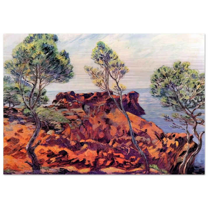 Agay, les Roches Rouges - 1901 - Armand Guillaumin Brushed Aluminum Print - 70x100 cm / 28x40 inches | Armand Guillaumin Aluminum Print | Armand Guillaumin Prints