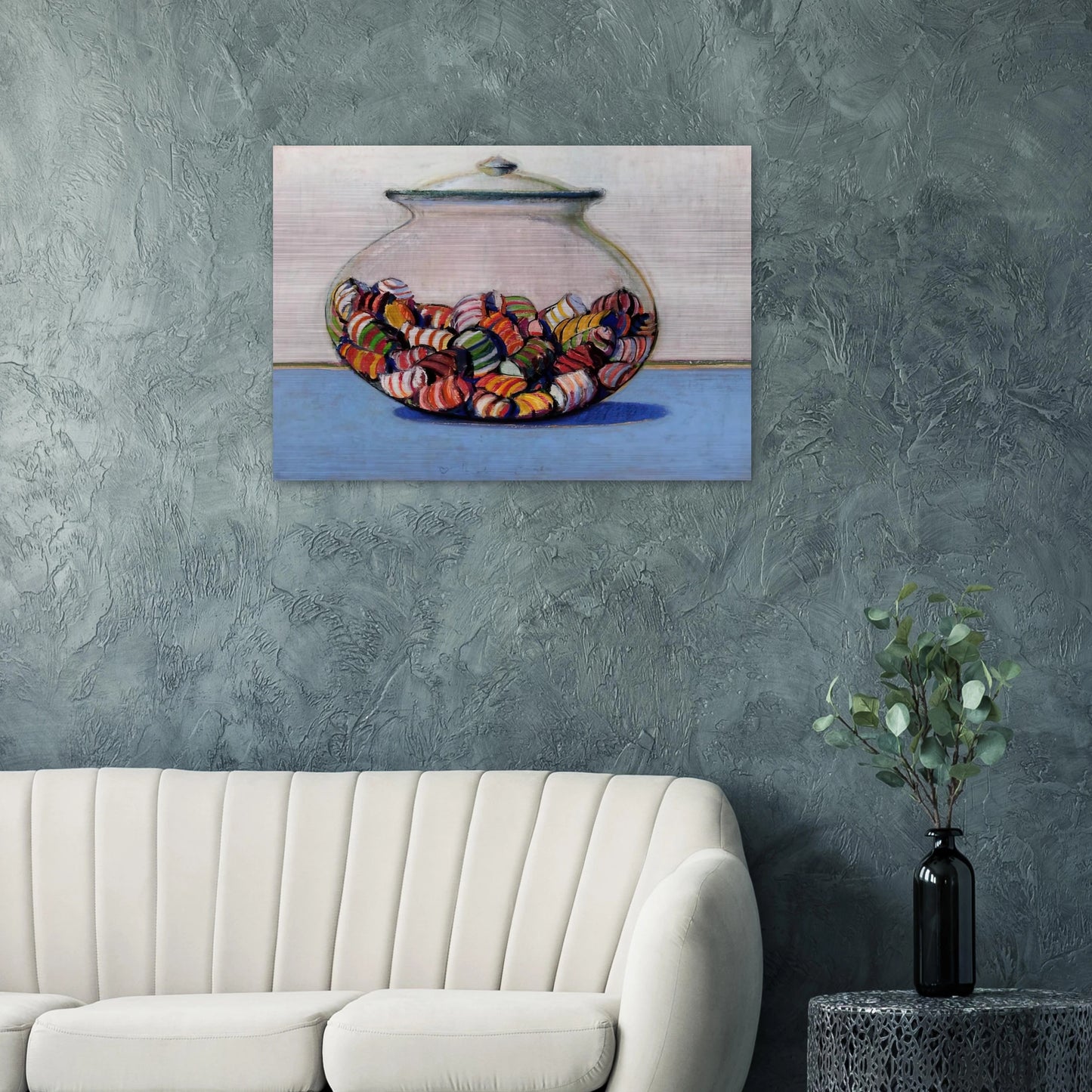 Glassed Candy - 1969 - Wayne Thiebaud Brushed Aluminum Print - 70x100 cm / 28x40 inches | Wayne Thiebaud Aluminum Print | Wayne Thiebaud Prints