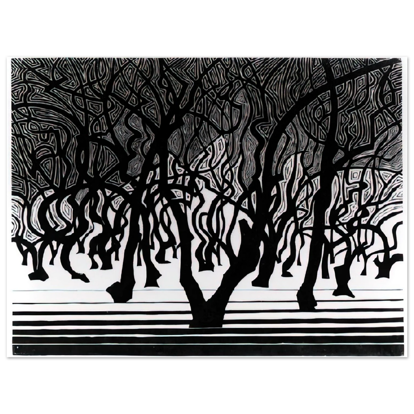 MC Escher - ESCHER (9) Wall Art - 21x29.7 cm / 8x12" - Premium Wooden Framed Poster With Fine Art Paper - Wood frame