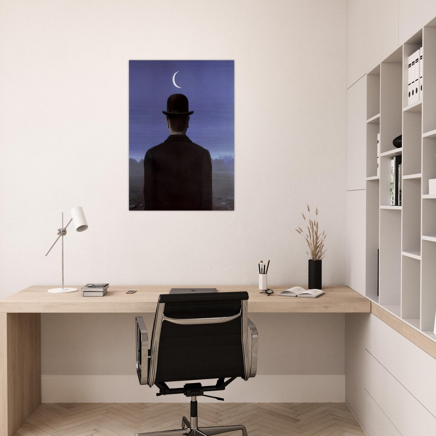 THE SCHOOLMASTER 1954 - Rene Magritte Brushed Aluminum Print - 70x100 cm / 28x40 inches | Rene Magritte Aluminum Print | Rene Magritte Prints