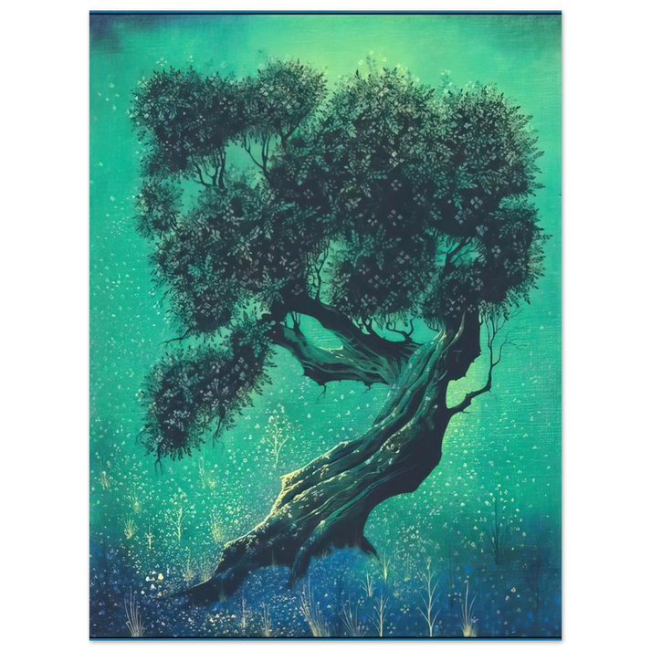 Eyvind Earle - Solitary Bonsai 75x100 cm / 30x40inches Fine Art Poster