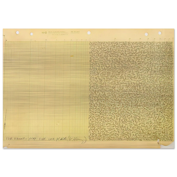 UNTITLED FOR KENNY 1979 - Keith Haring Brushed Aluminum Print - 70x100 cm / 28x40 inches | Keith Haring Aluminum Print | Keith Haring Prints