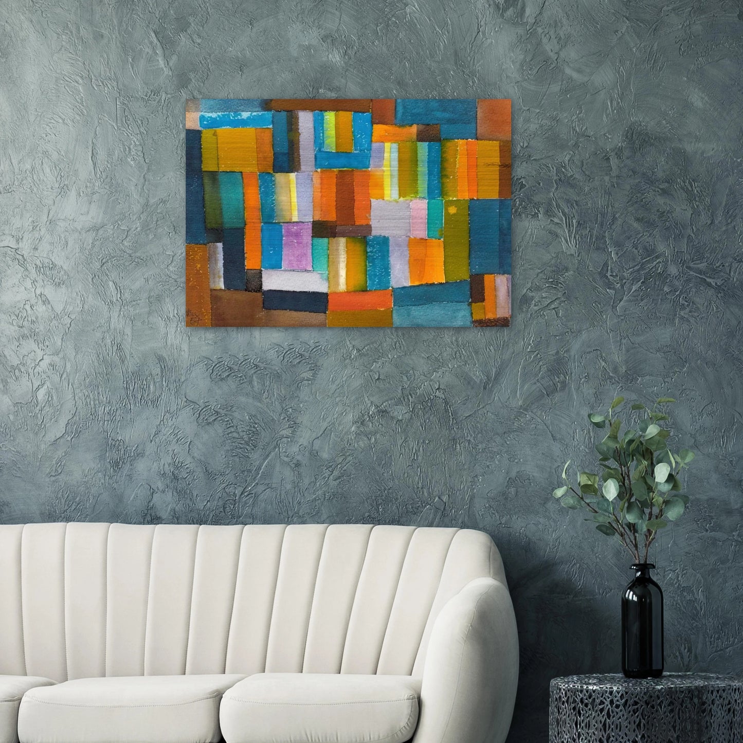 Composition in Orange and Blue-Green - 1957 - Johannes Itten Brushed Aluminum Print - 70x100 cm / 28x40 inches | Johannes Itten Aluminum Print | Johannes Itten Prints