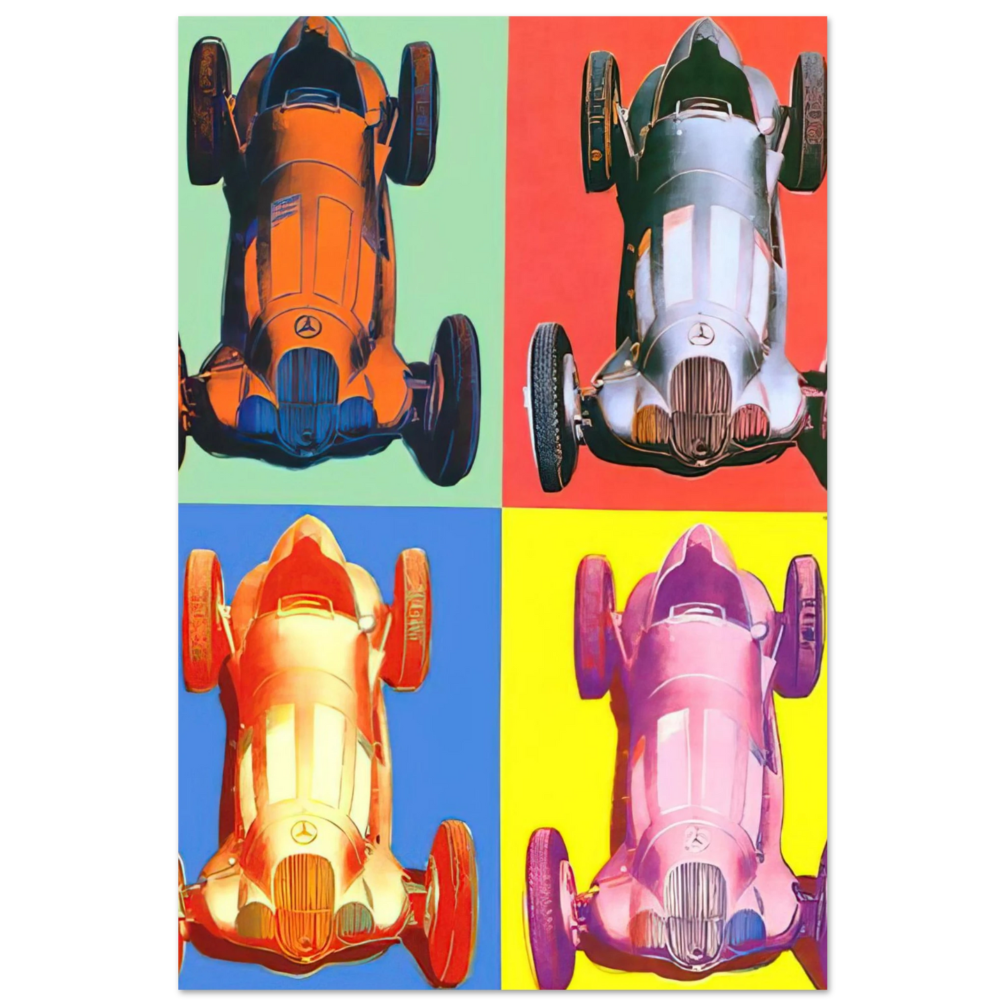 Andy Warhol - Benz Racing Car Fine Art Poster - 40x60 cm / 16x24 inches