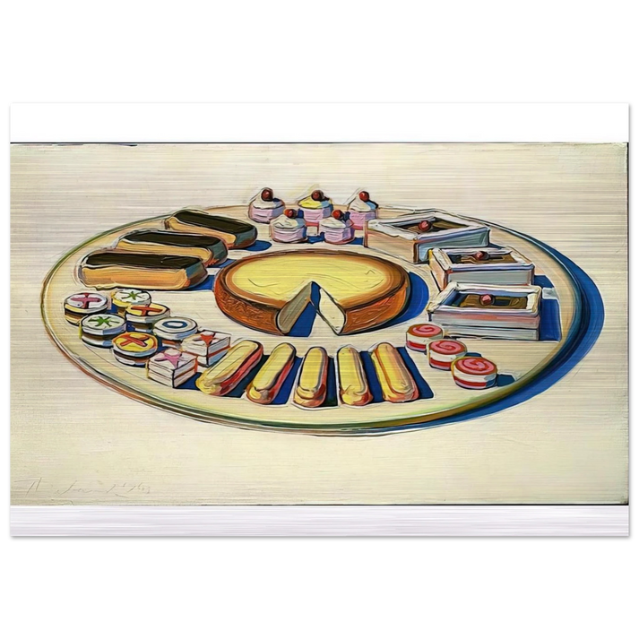French Pastries - 1963 - Wayne Thiebaud Brushed Aluminum Print - 70x100 cm / 28x40 inches | Wayne Thiebaud Aluminum Print | Wayne Thiebaud Prints