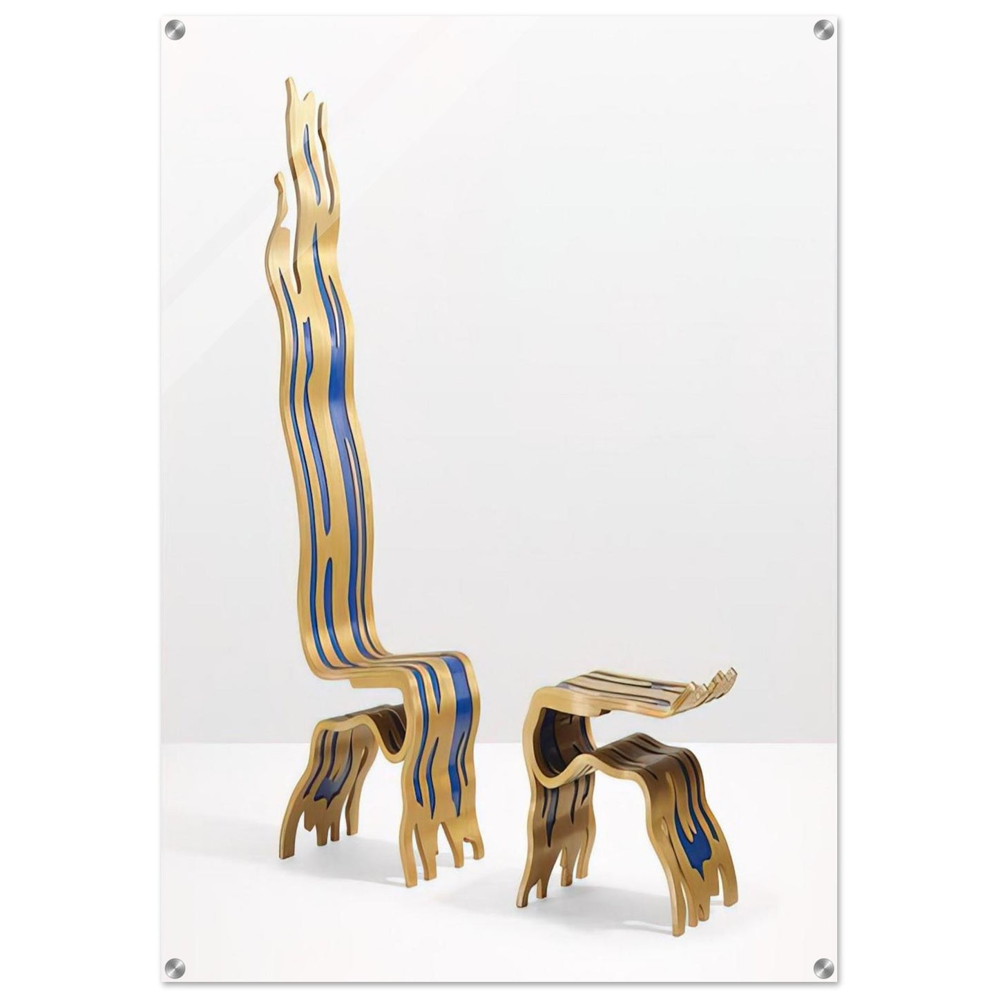 BRUSHSTROKE CHAIR AND OTTOMAN 1988 - Roy Lichtenstein Acrylic Print - 70x100 cm / 28x40″ inches