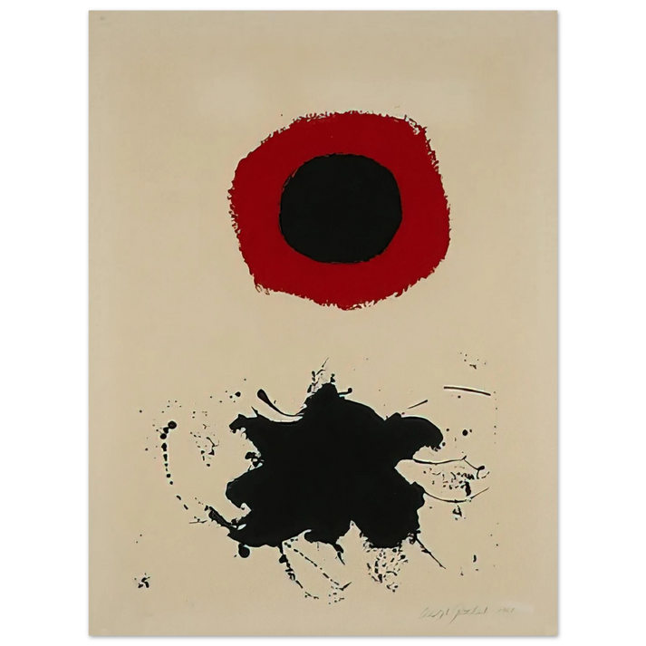 Adolph Gottlieb - White Ground-Red Halo - 1966 75x100 cm / 30x40inches Fine Art Poster