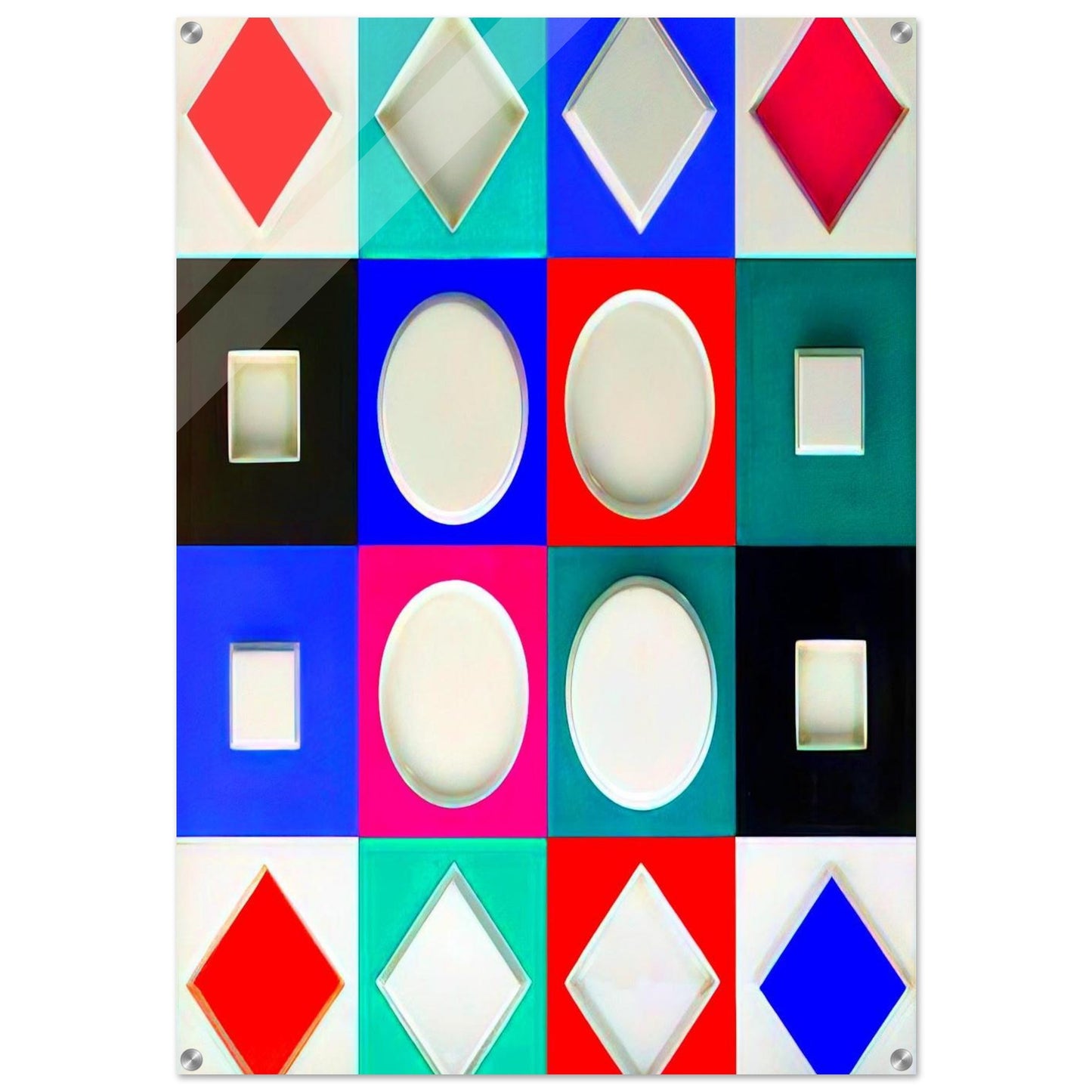Composition Carrée Relief - 1970 - Victor Vasarely Acrylic Print - 70x100 cm / 28x40″ inches | Victor Vasarely Wall Art | Victor Vasarely Prints