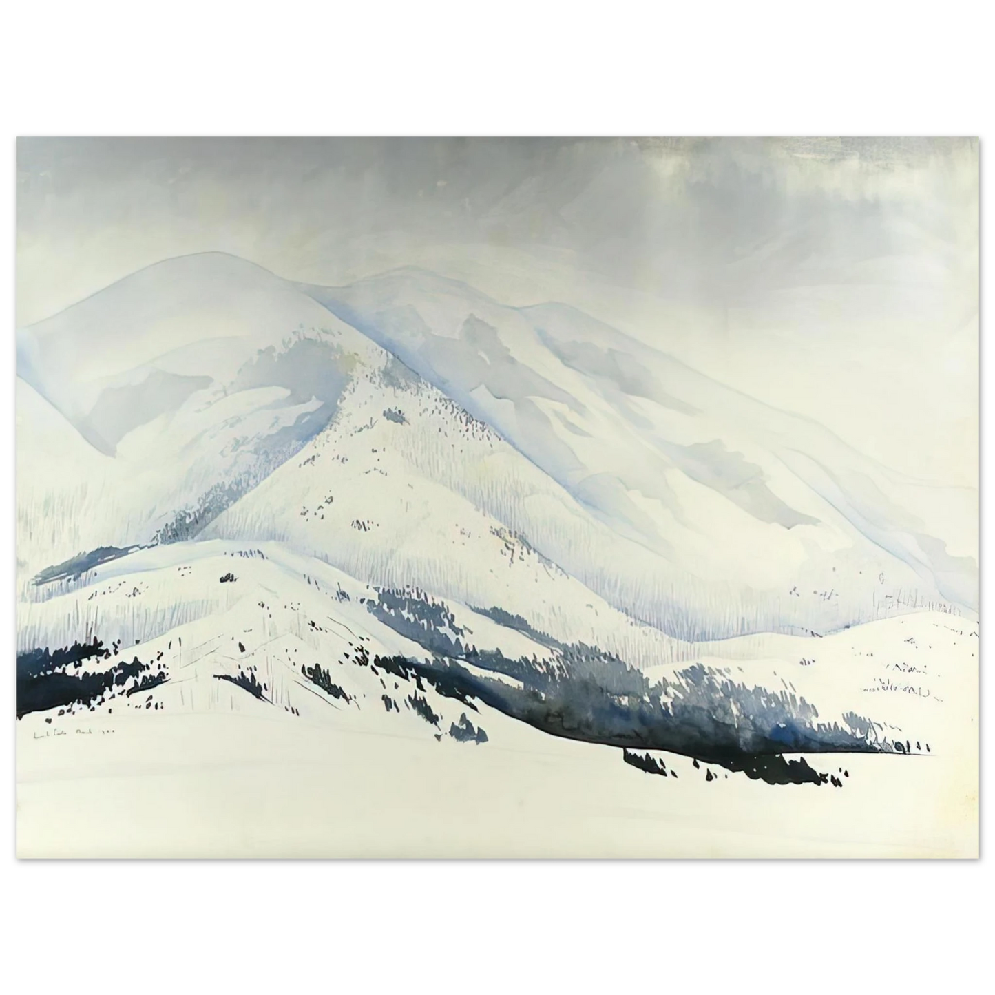 Eyvind Earle - Snowy Mountain Fine Art Poster - Default Title