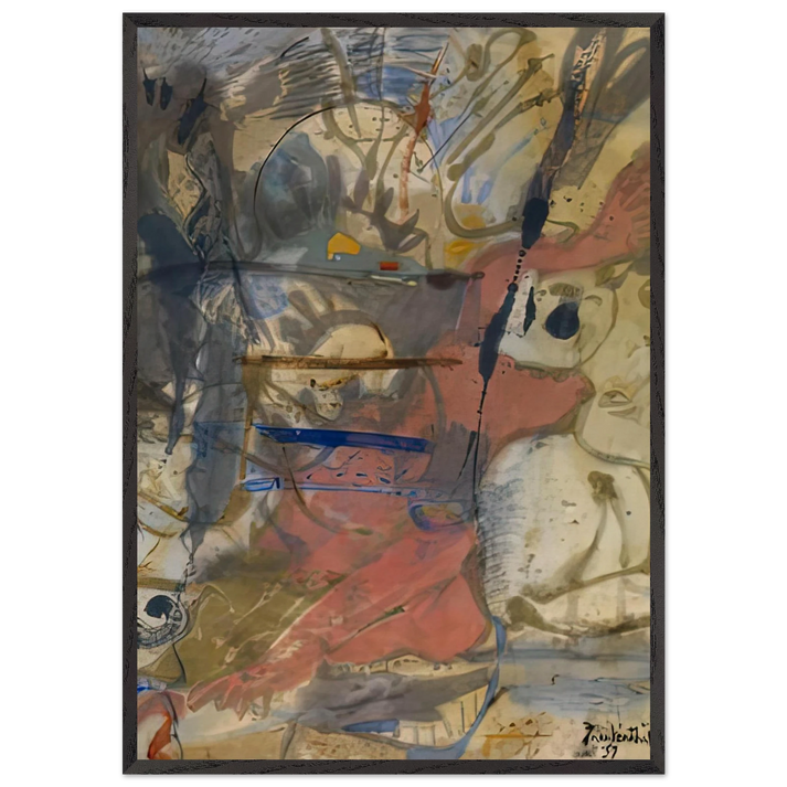 Europa 1957- - Helen Frankenthaler 70x100 cm / 28x40 inches Framed Art Print – Black Wooden Frame