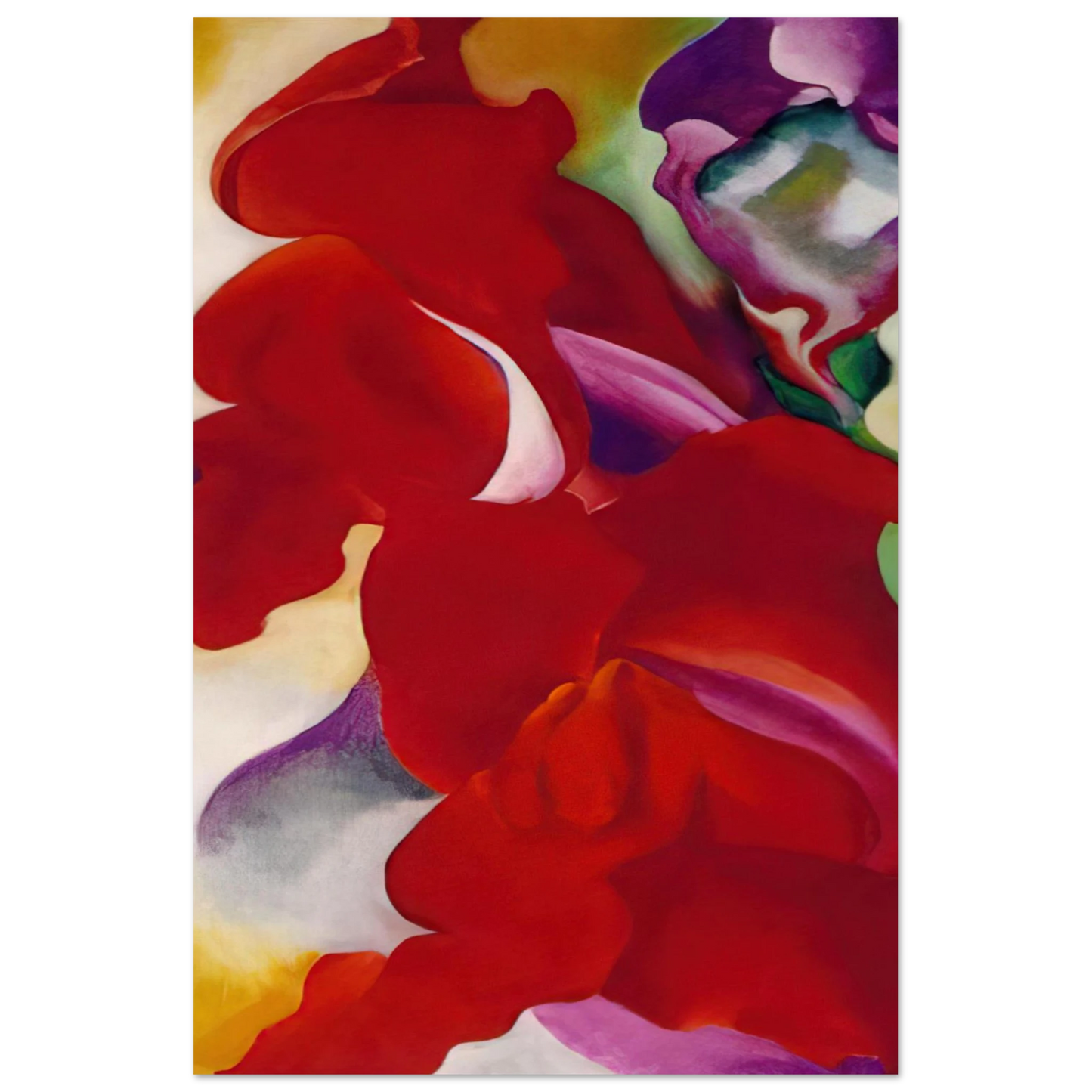 Georgia O'Keeffe - Red Snapdragons Fine Art Poster - 40x60 cm / 16x24 inches