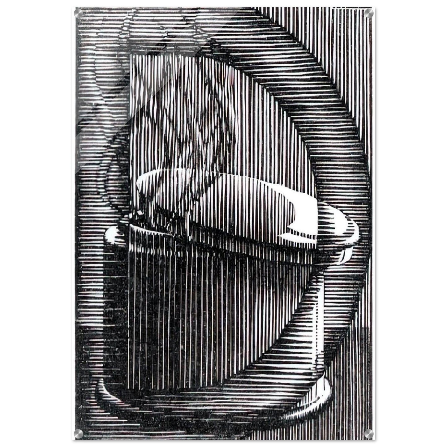 INITIAL D - MC Escher Acrylic Print - 70x100 cm / 28x40″ inches | Maurits Cornelis Escher Prints