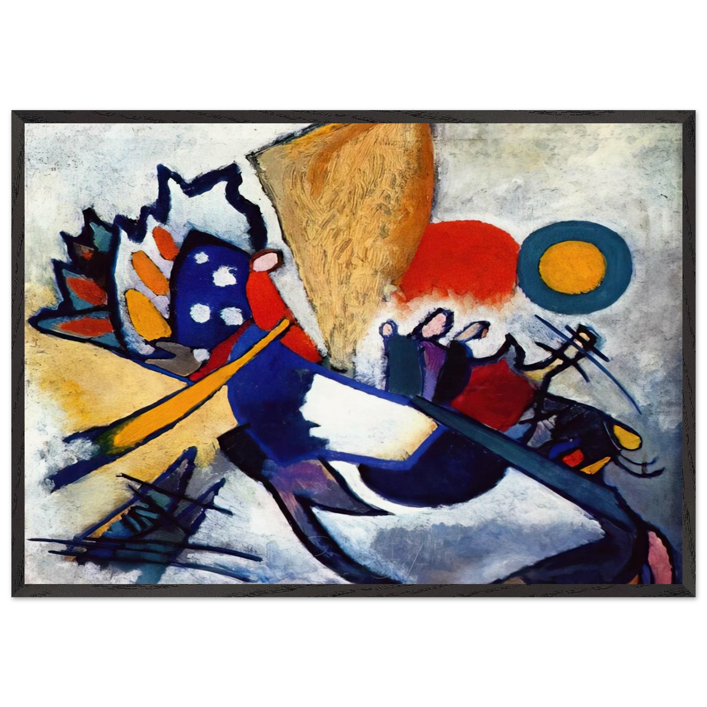 IMPROVISATION 209 1917 - Wassily Kandinsky 70x100 cm / 28x40 inches Framed Art Print – Black Wooden Frame