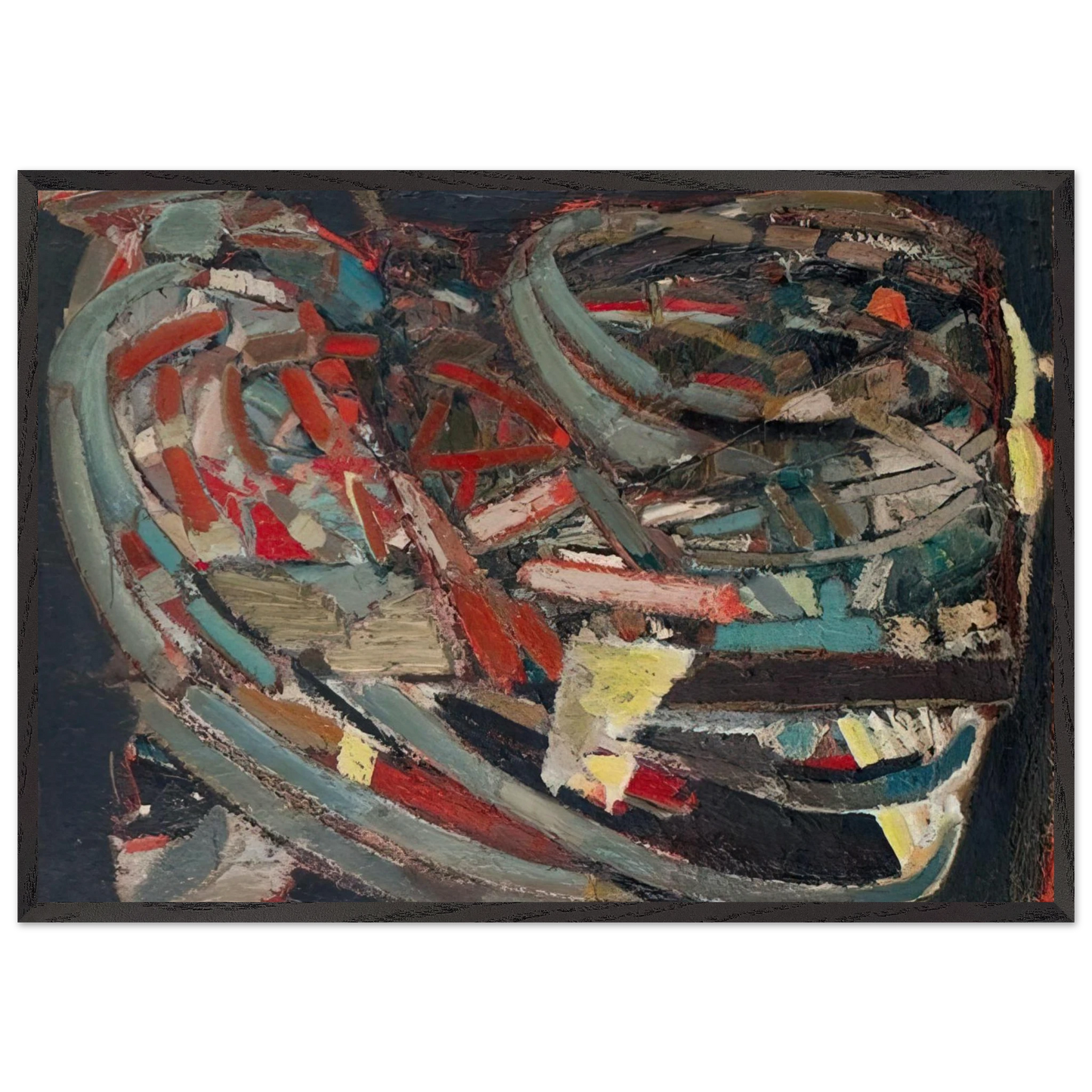 Composition - 1947 N1 - Nicolas de Stael 70x100 cm / 28x40 inches Framed Art Print – Black Wooden Frame