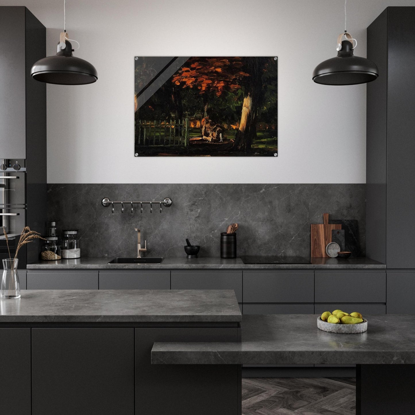 The Lion and the Basin at Jas de Bouffan - Paul Cézanne Acrylic Print - 70x100 cm / 28x40″ inches | Paul Cézanne Wall Art | Paul Cézanne Prints