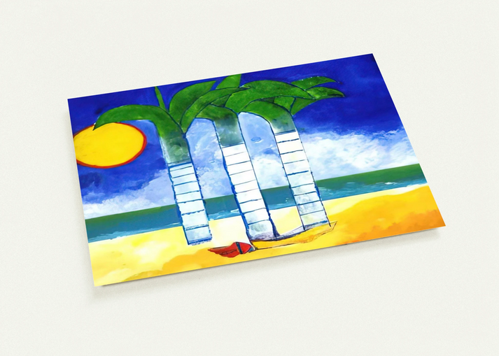 Paisagem - Naïve Art Primitivism By Aldemir Martins Pack of 10 Post Cards | Aldemir Martins Post Cards | A6 (10.5 x 14.8 cm) - 4.1 x 5.8 inches