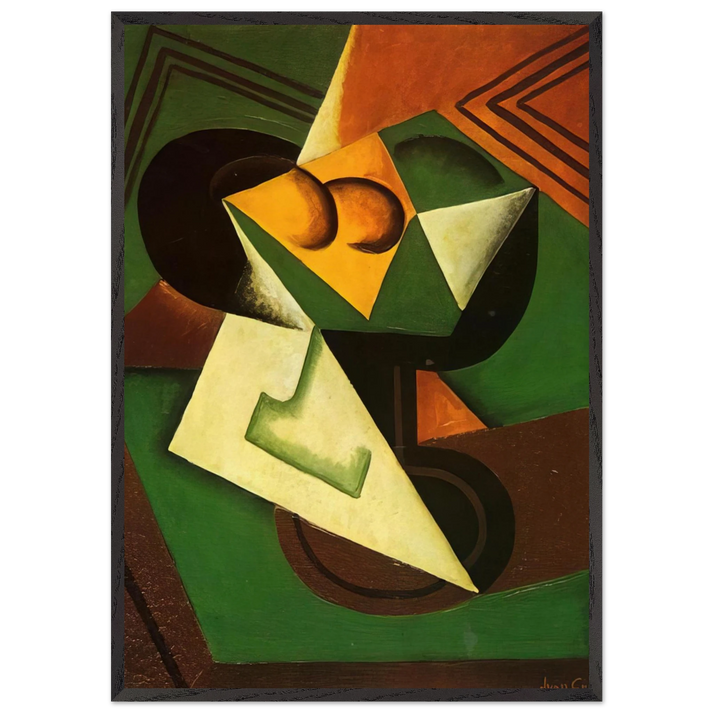 FRUIT BOWL AND FRUIT - Juan Gris 70x100 cm / 28x40 inches Framed Art Print – Black Wooden Frame
