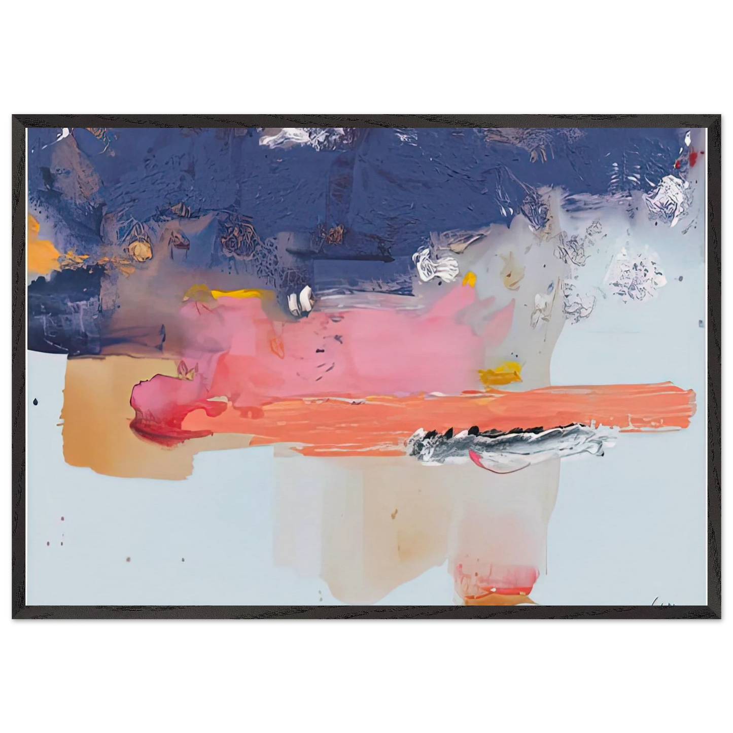 Western Roadmap 1991- - Helen Frankenthaler 70x100 cm / 28x40 inches Framed Art Print – Black Wooden Frame