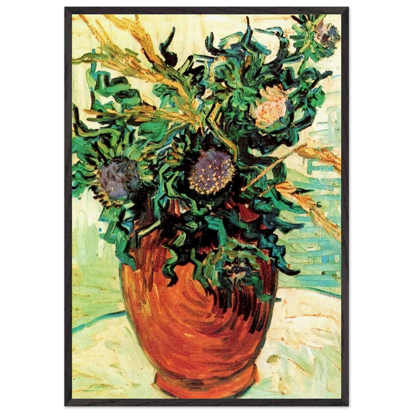 Still Life with Thistles - Vincent van Gogh Framed Art Print – Black Wooden Frame - Default Title - -Framed Art Print
