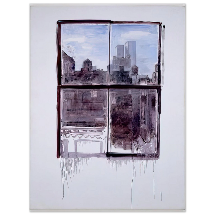 Paul Thek - Untitled cityscape with twin towers - 1972 75x100 cm / 30x40inches Fine Art Poster