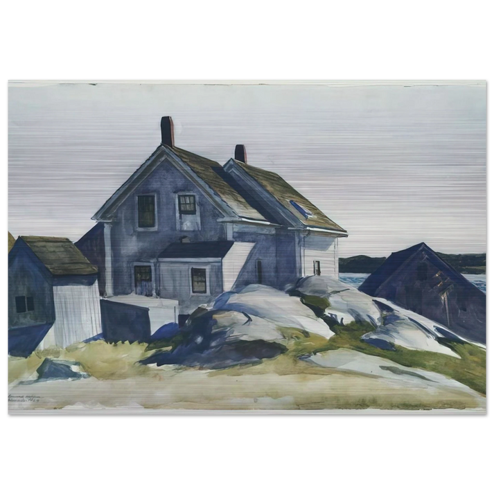 House at the Fort, Gloucester - Edward Hopper Brushed Aluminum Print - 70x100 cm / 28x40 inches | Edward Hopper Aluminum Print | Edward Hopper Prints