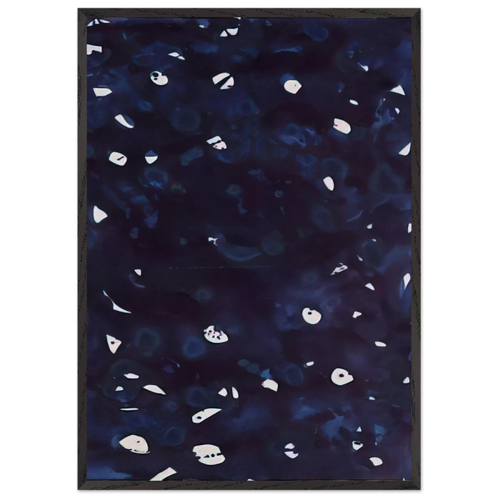 Untitled Dark Blue-Green - Sam Francis 70x100 cm / 28x40 inches Framed Art Print – Black Wooden Frame
