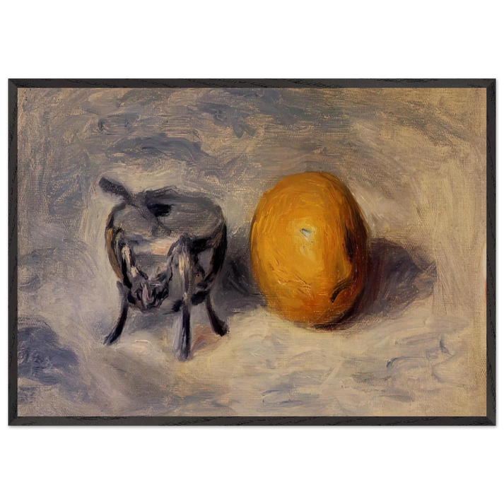 Sugar Bowl and Lemon - Pierre-Auguste Renoir 70x100 cm / 28x40 inches Framed Art Print – Black Wooden Frame