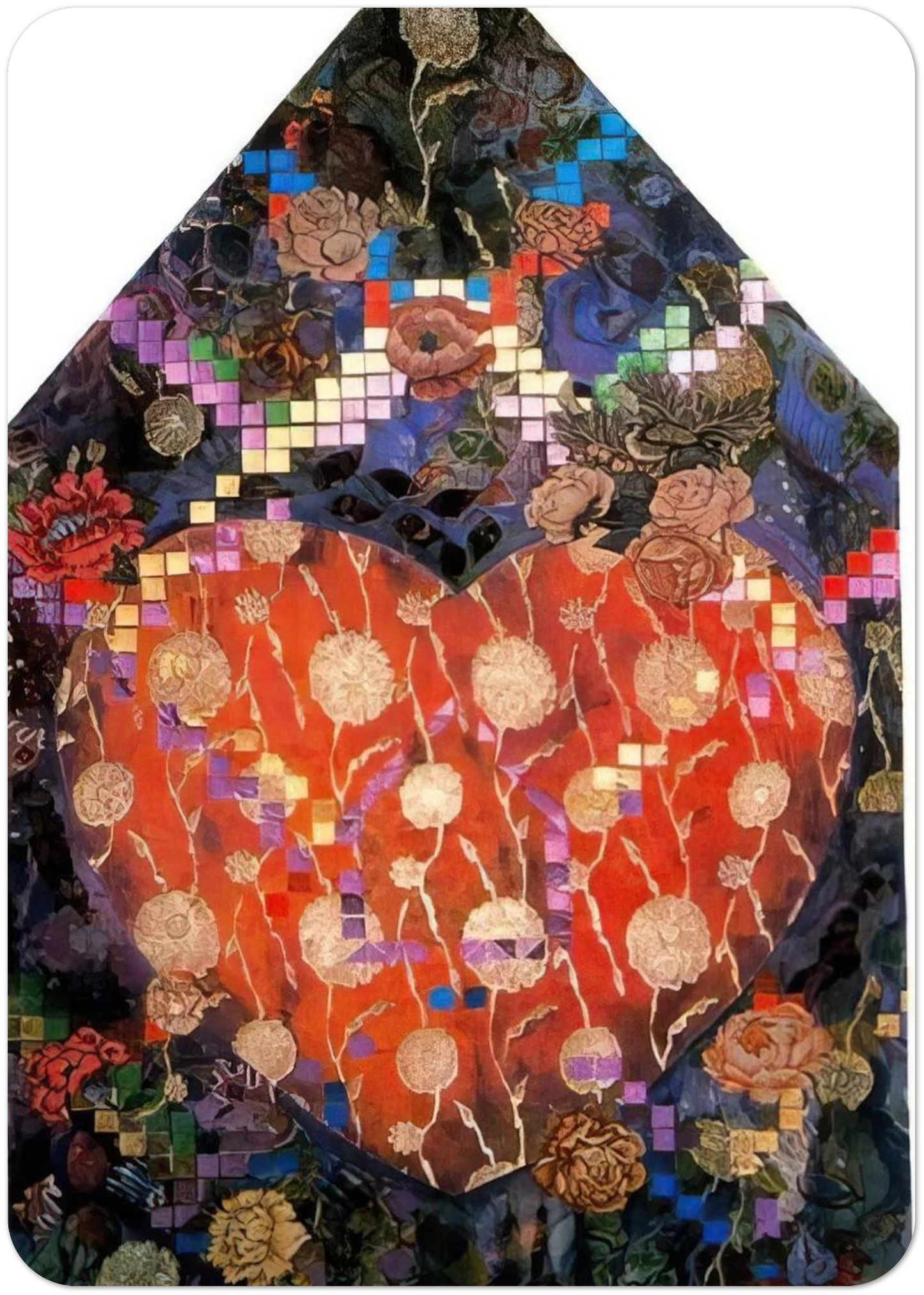 Heartfelt - PD Pattern and Decoration By Miriam Schapiro Pack of 10 Post Cards | Miriam Schapiro Post Cards | A6 (10.5 x 14.8 cm) - 4.1 x 5.8 inches