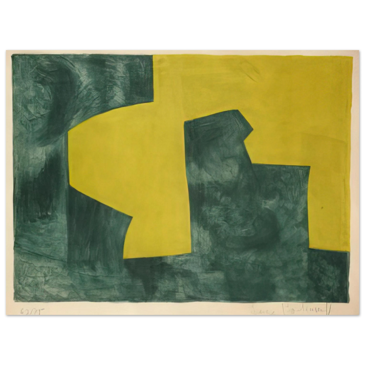 Serge Poliakoff - Composition verte et jaune - 1966 75x100 cm / 30x40inches Fine Art Poster