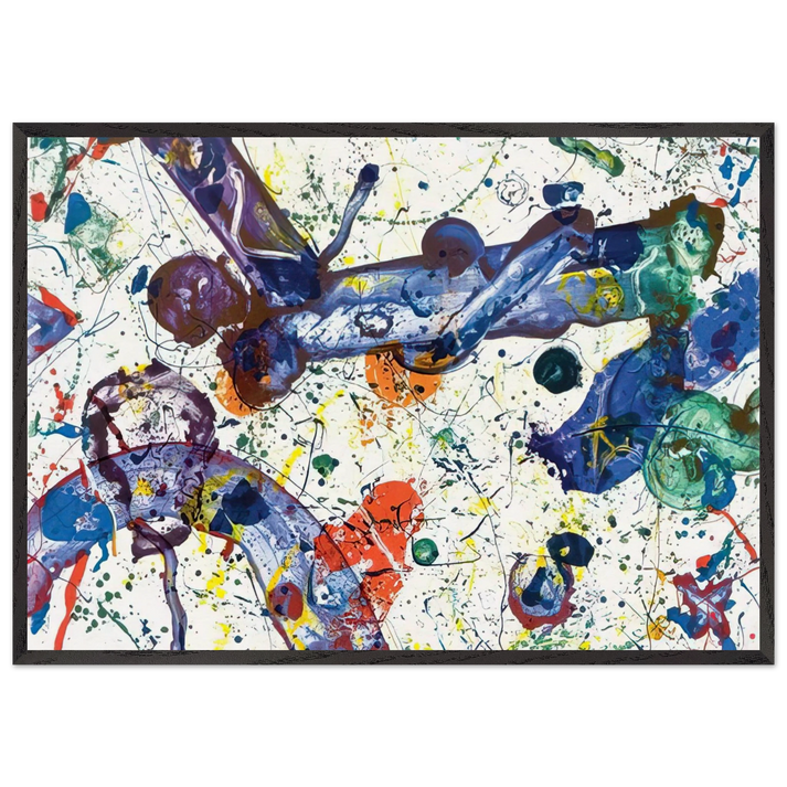 King Corpse SFS-288 - Sam Francis 70x100 cm / 28x40 inches Framed Art Print – Black Wooden Frame